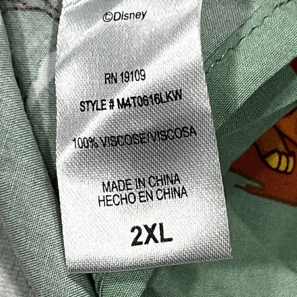 Lion King Mufasa Simba Timon Flowers Tropical Hawaiian Print Shirt Size 2XL XXL - Picture 5 of 7